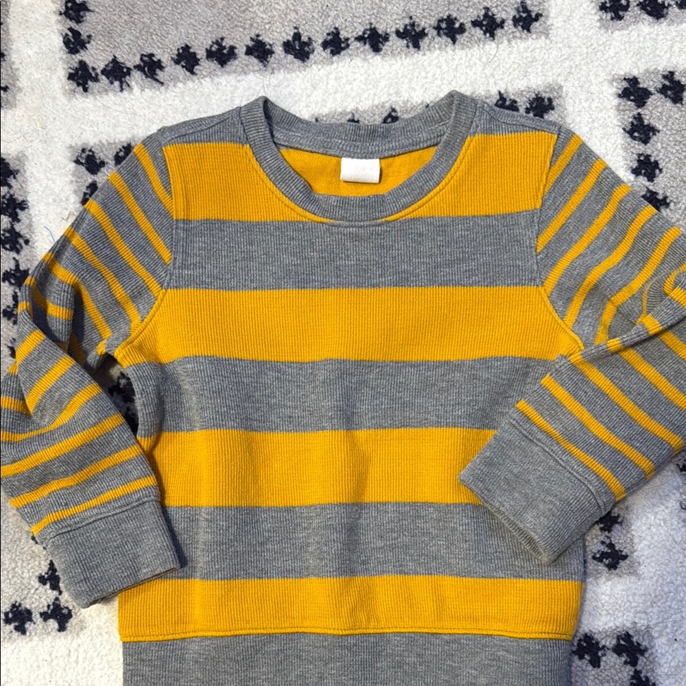 GAP Gray and Yellow Striped Sweater